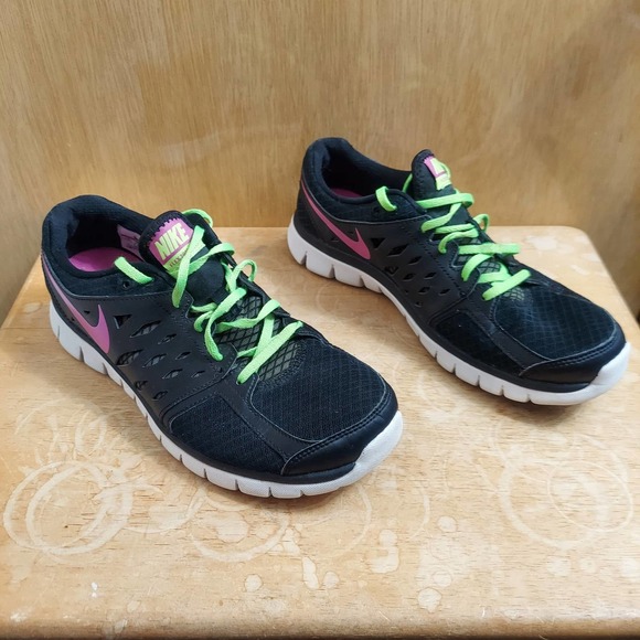 Nike Flex Run 2013 580440-009 Women's US 11 Black Pink Running Shoes EUC - Picture 2 of 9